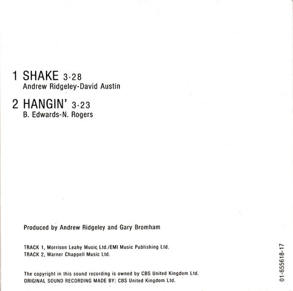 Andrew Ridgeley : Shake (CD, Mini, Single)