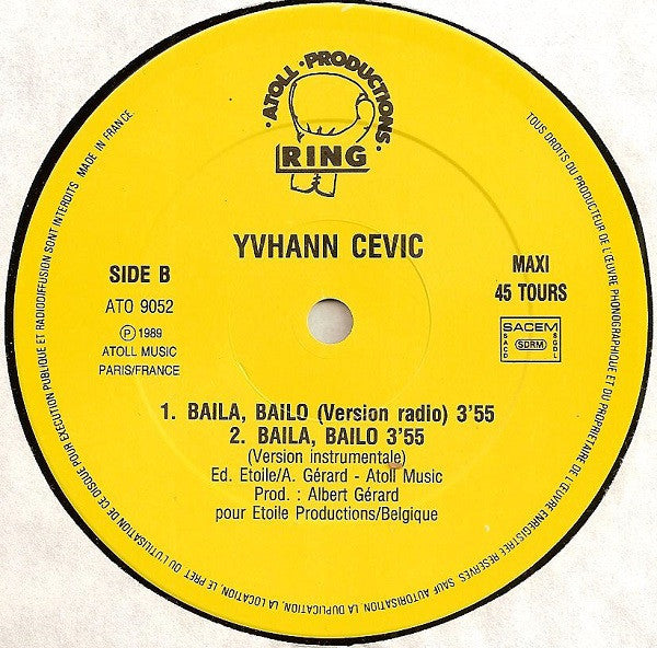 Yvhann Cévic : Baila, Bailo (12", Maxi)