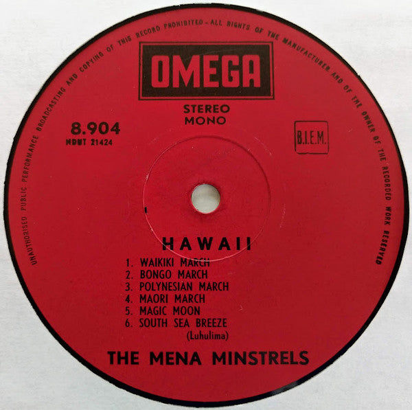 Mena Moeria Minstrels : Mahalo Nui Hawaii (LP, Album, Gat)