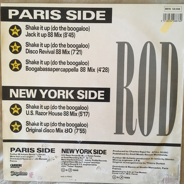 Rod : Shake It Up (Do The Boogaloo) (12", Maxi)