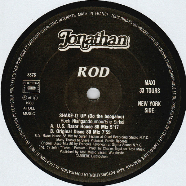 Rod : Shake It Up (Do The Boogaloo) (12", Maxi)