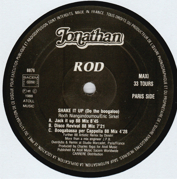 Rod : Shake It Up (Do The Boogaloo) (12", Maxi)