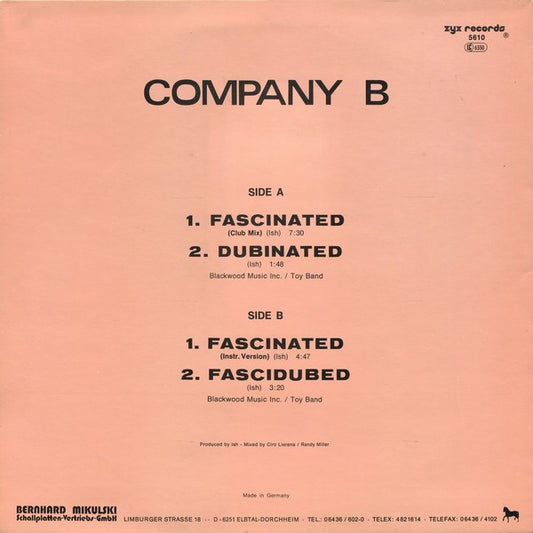 Company B : Fascinated (12", Maxi)