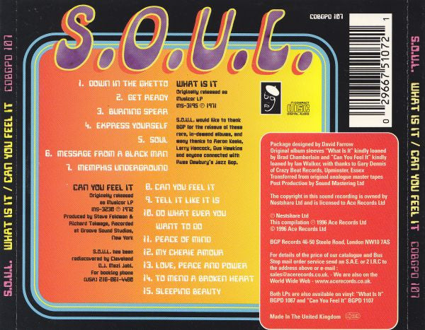 S.O.U.L. : What Is It / Can You Feel It (CD, Comp)