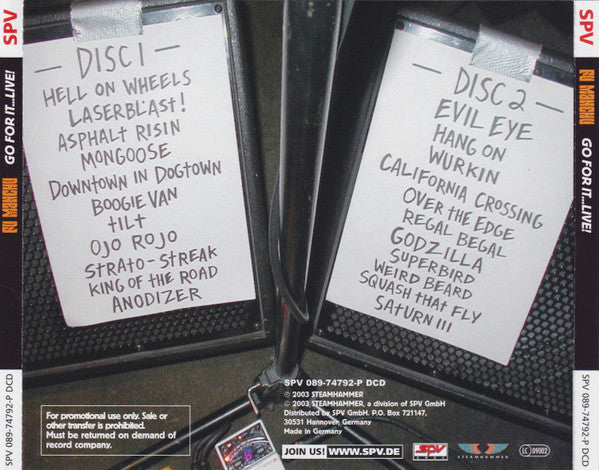Fu Manchu : Go For It...Live! (2xCD, Album, Promo)