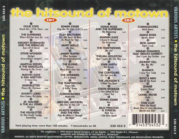 Various : The Hitsound Of Motown (2xCD, Comp)