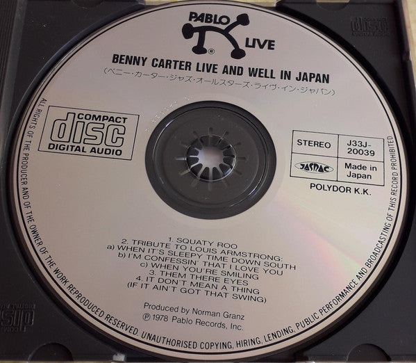 Benny Carter : 'Live And Well In Japan! (CD, Album)