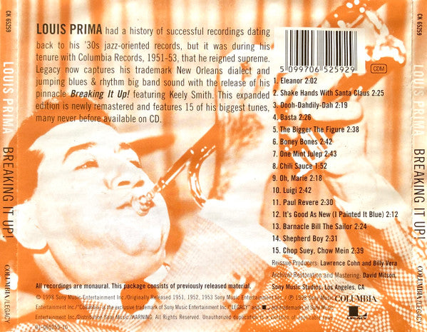 Louis Prima & Keely Smith : Breaking It Up! (CD-ROM, Mono)