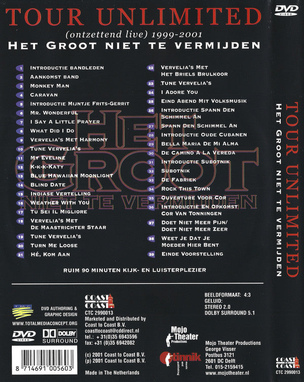 Het Groot Niet Te Vermijden : Tour Unlimited (DVD)