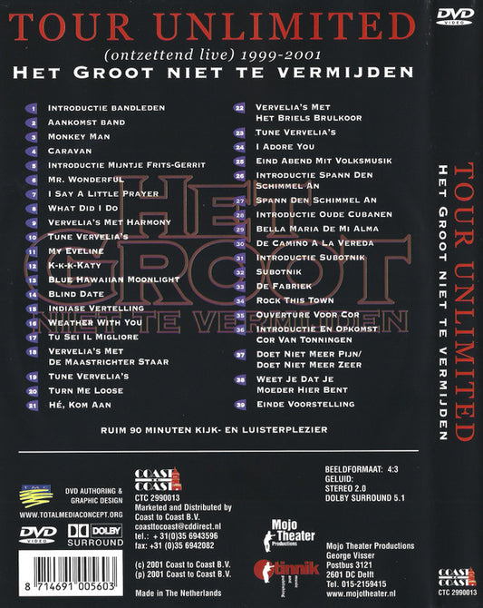 Het Groot Niet Te Vermijden : Tour Unlimited (DVD)