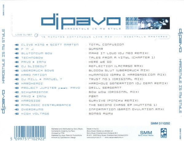 DJ Pavo : Hardstyle Is My Style (CD, Comp, Mixed)