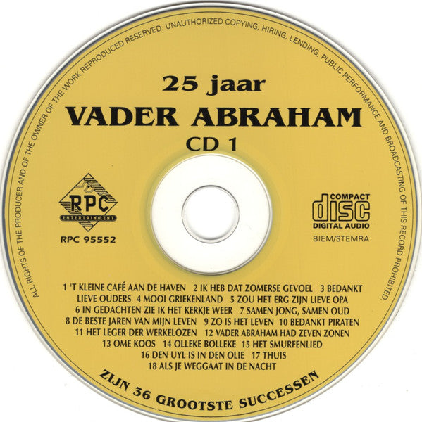 Vader Abraham : 25 Jaar Vader Abraham - Zijn 36 Grootste Successen (3xCD, Comp)