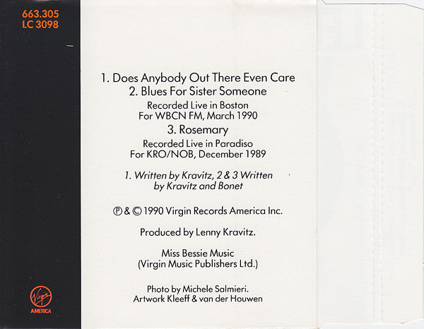 Lenny Kravitz : Does Anybody Out There Even Care (CD, Single)