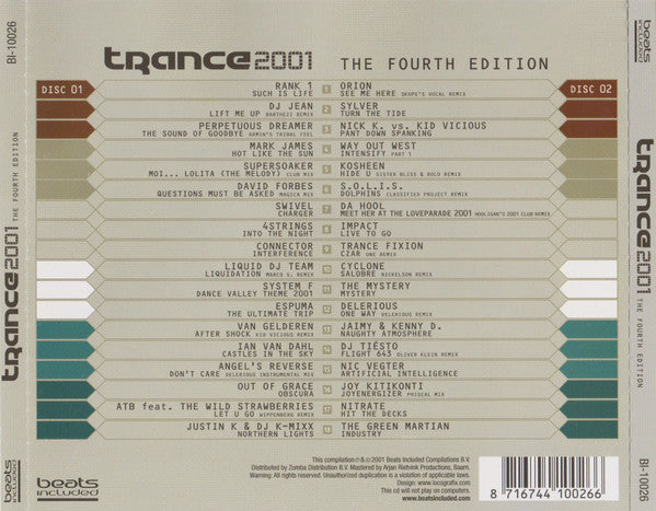 Various : Trance 2001 - The Fourth Edition (2xCD, Mixed)