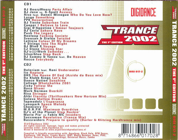 Various : Trance 2002 - The 1st Edition (2xCD, Mixed)