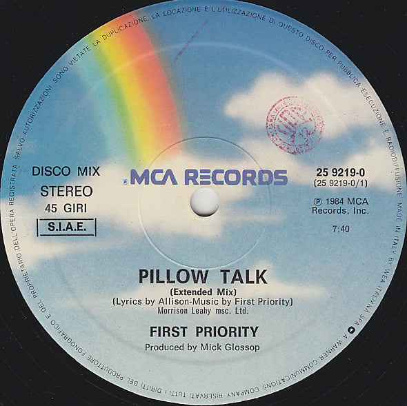First Priority (2) : Pillow Talk (12")