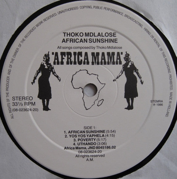 Thoko Mdlalose : African Sunshine (LP, Album)
