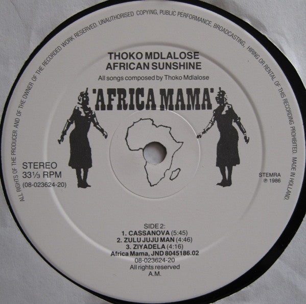 Thoko Mdlalose : African Sunshine (LP, Album)