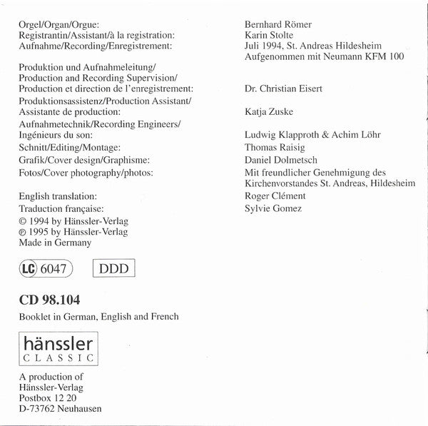Bernhard Römer : Orgelfaszinationen: Festliche Orgelmusik (CD, Album)
