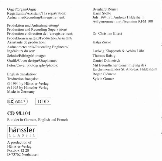 Bernhard Römer : Orgelfaszinationen: Festliche Orgelmusik (CD, Album)