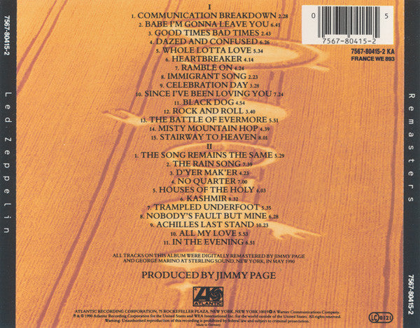 Led Zeppelin : Remasters (2xCD, Comp, RM, Dou)