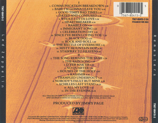 Led Zeppelin : Remasters (2xCD, Comp, RM, Dou)