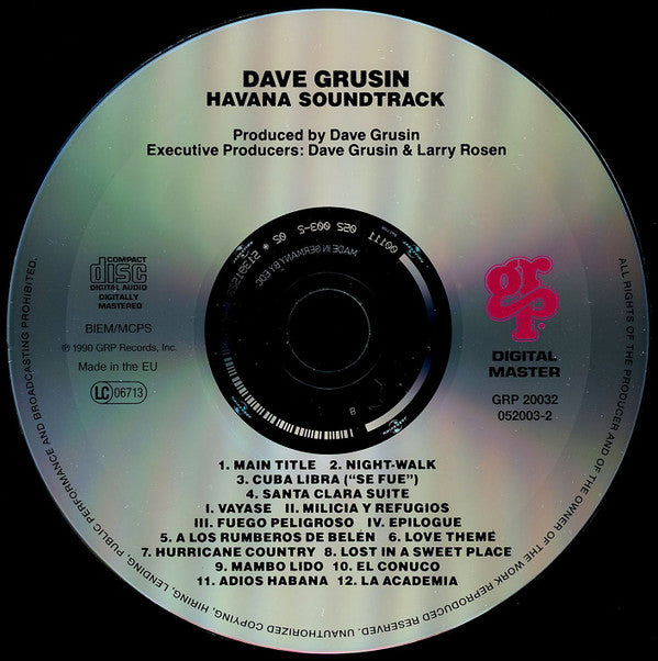 Dave Grusin : Havana (Original Motion Picture Soundtrack) (CD, Album, RM)