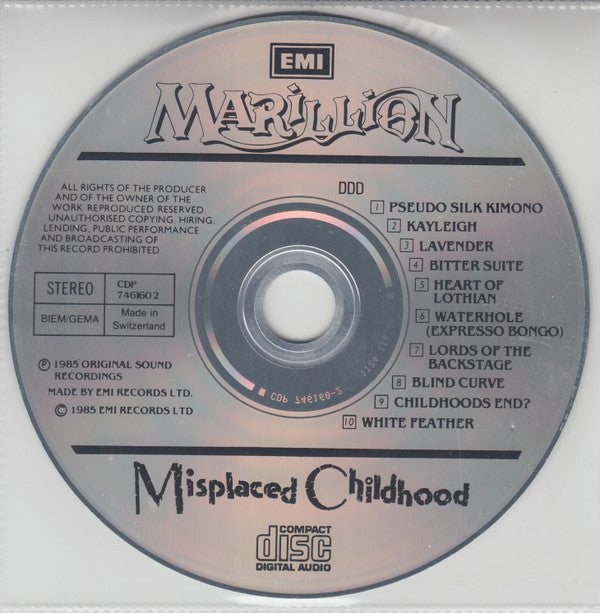 Marillion : Misplaced Childhood (CD, Album)