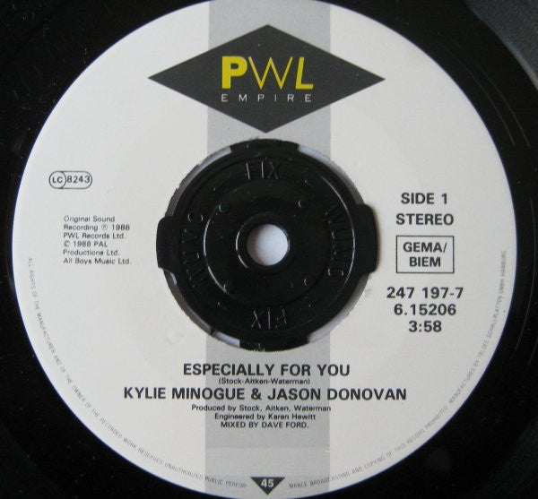 Kylie Minogue And Jason Donovan : Especially For You (7", Single)