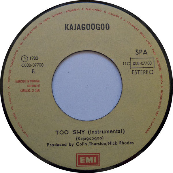 Kajagoogoo : Too Shy (7", Single)