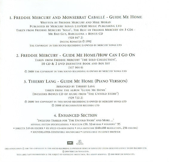 Freddie Mercury & Montserrat Caballé : Guide Me Home (CD, Maxi, Enh)