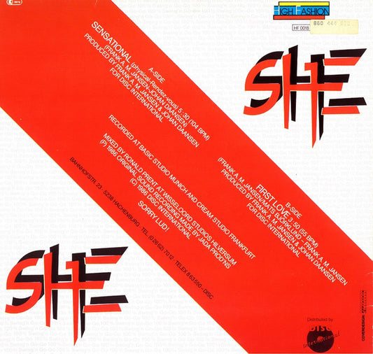 She (6) : Sensational (Physical-Rendez-vous) (12")