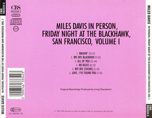 Miles Davis : In Person, Friday Night At The Blackhawk, San Francisco, Volume 1 (CD, Album, RE, RM)