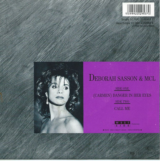 Deborah Sasson & MCL (Micro Chip League) : (Carmen) Danger In Her Eyes (7", Single)