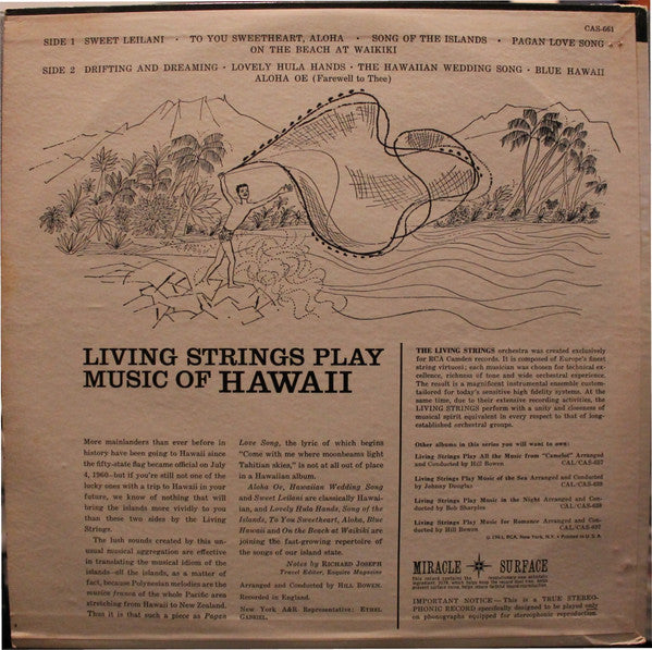Living Strings : Play Music Of Hawaii (LP, Album, Rei)
