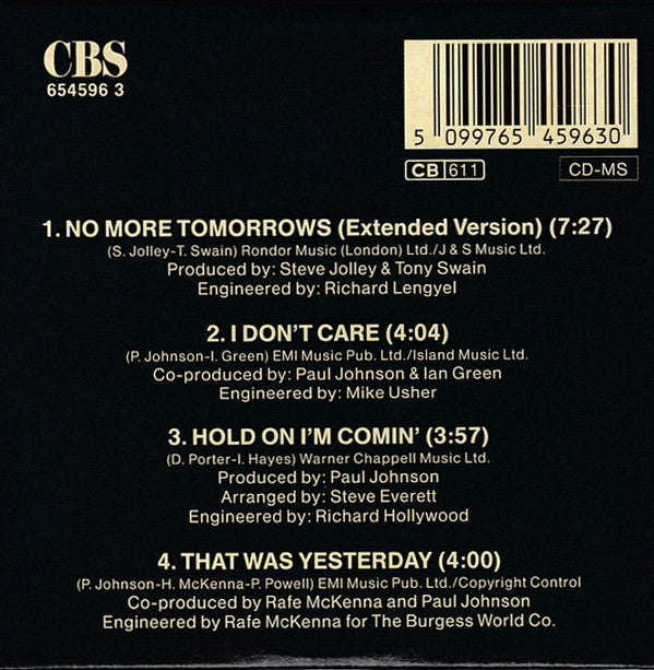 Paul Johnson (2) : No More Tomorrows (CD, Mini, Maxi)
