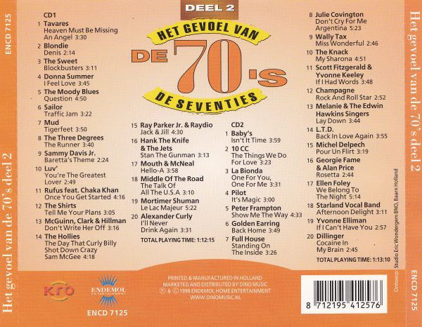 Various : Het Gevoel Van De Seventies - Deel 2 (2xCD, Comp)