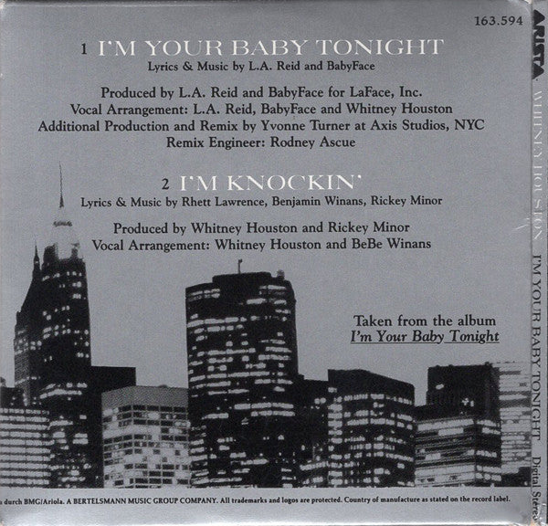 Whitney Houston : I'm Your Baby Tonight (CD, Mini, Single)