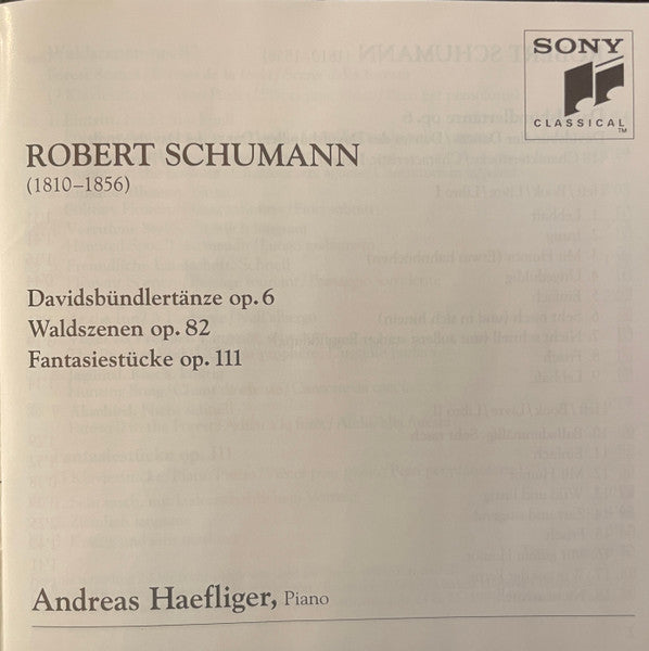 Robert Schumann - Andreas Haefliger : Davidsbündlertänze / Waldszenen / Fantasiestücke (CD)
