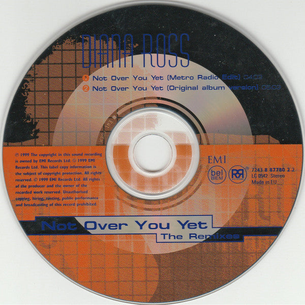 Diana Ross : Not Over You Yet (CD, Single)