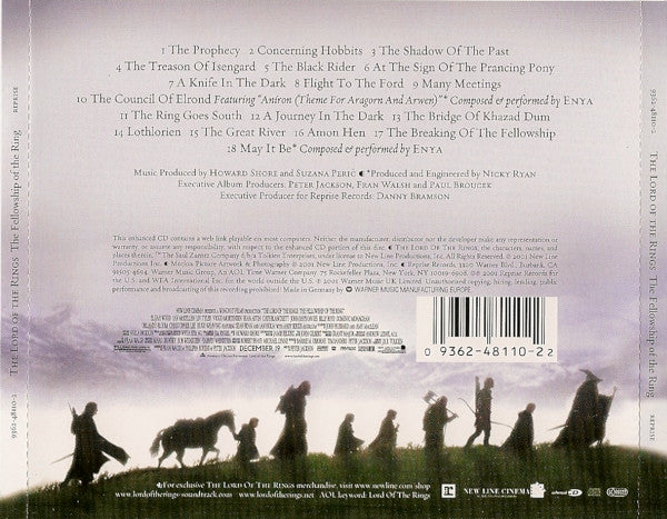 Howard Shore : The Lord Of The Rings: The Fellowship Of The Ring (Original Motion Picture Soundtrack) (CD, Album, Enh)