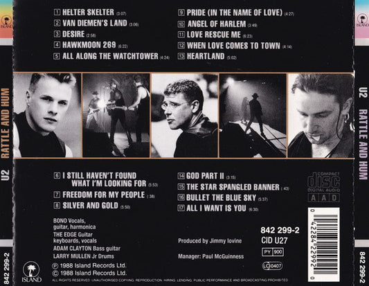 U2 : Rattle And Hum (CD, Album, RE)