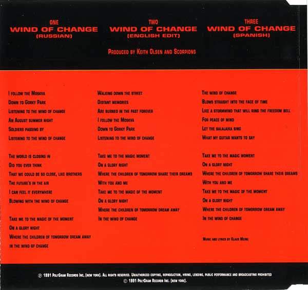 Scorpions : Ветер Перемен (CD, Maxi)
