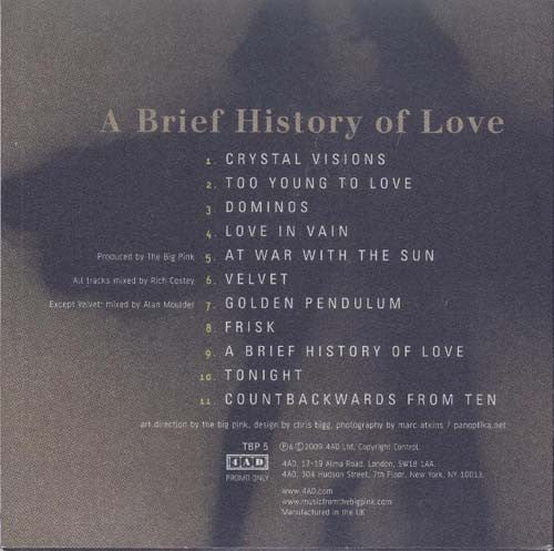 The Big Pink : A Brief History Of Love (CDr, Album, Promo)
