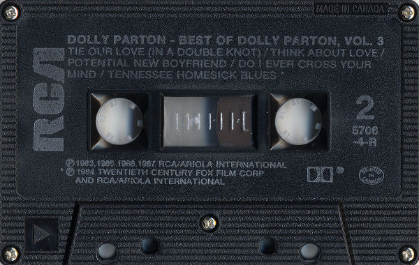Dolly Parton : Best Of Dolly Parton, Vol. 3 (Cass, Comp, Bla)