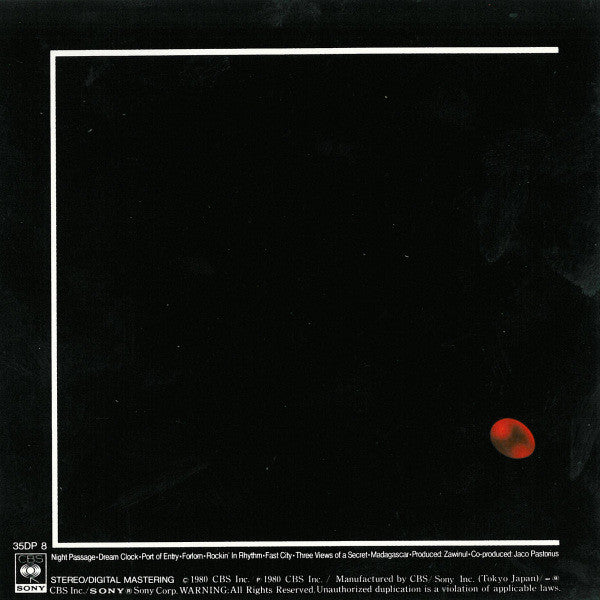 Weather Report : Night Passage (CD, Album, RE)