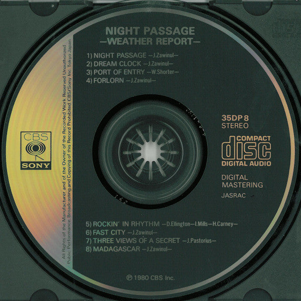 Weather Report : Night Passage (CD, Album, RE)