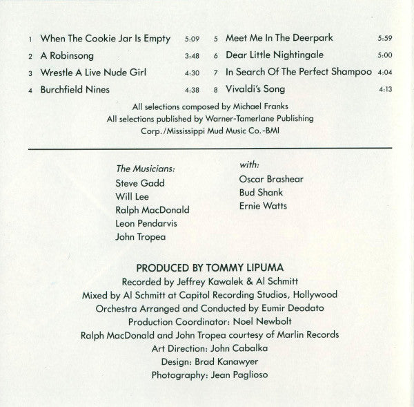 Michael Franks : Burchfield Nines (CD, Album, RE)