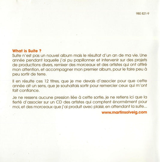 Martin Solveig : Suite (CD, Comp)