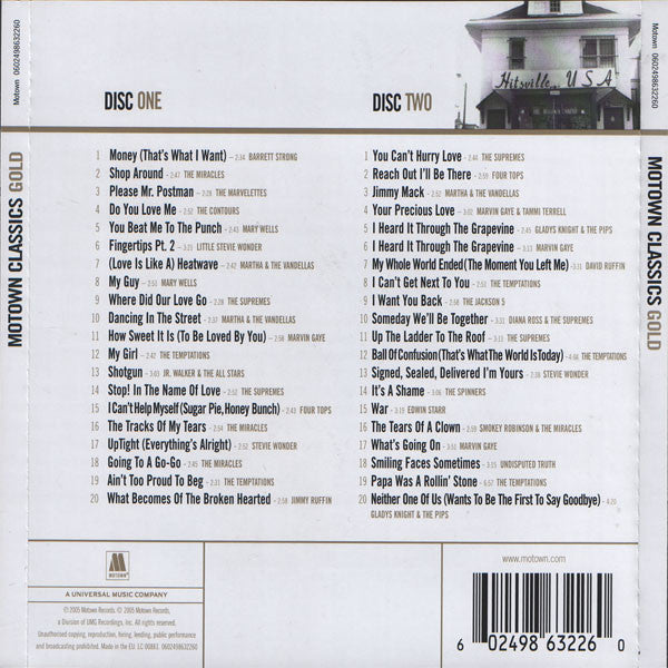 Various : Motown Classics Gold (2xCD, Comp, RE, RM)